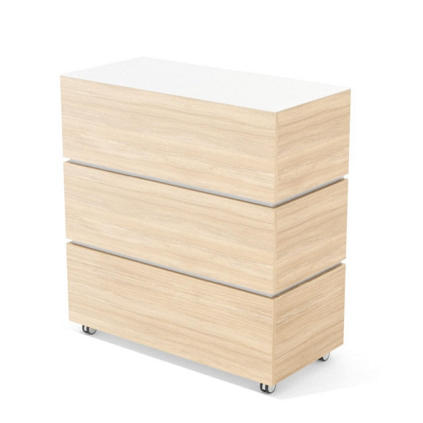 Deskin Theke LITTLE PEARL, Eiche hell, B 1060 x T 505 x H 1133 mm, 288146