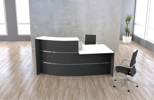 Kerkmann Bari Bogentheke mit Beratungsplatz, B 2310 mm x T 1225 mm x H 1120 mm, Farbe: anthrazit, (Montage), 21355313-1