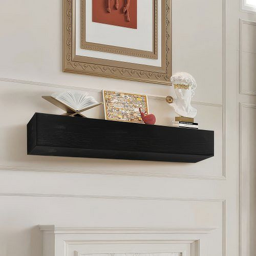 VEVOR Kaminsims Kaminkonsole Kaminverkleidung Schweberegal Regal 122cm Espresso, FBJXBLJ48YCSEJ2LEV0