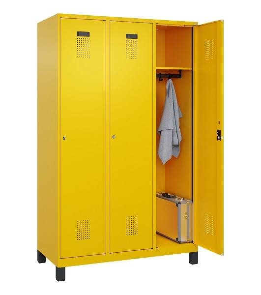 C+P Spind Evolo PLUS, mit Füßen, 3 Abteile, 1950x1200x500mm, 1023/1023, Verschluss Zylinderschloss, Ablageböden 3, 049010-32 S10049