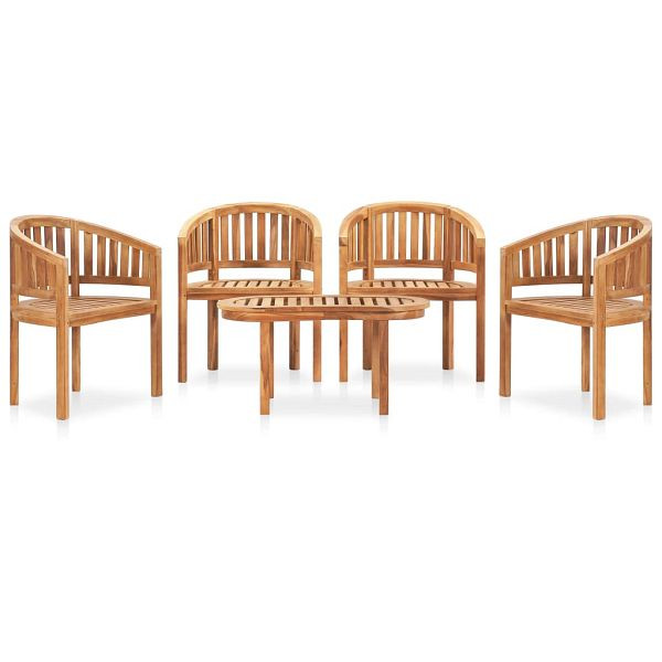 vidaXL 5-tlg. Garten-Lounge-Set Massivholz Teak, 3059963
