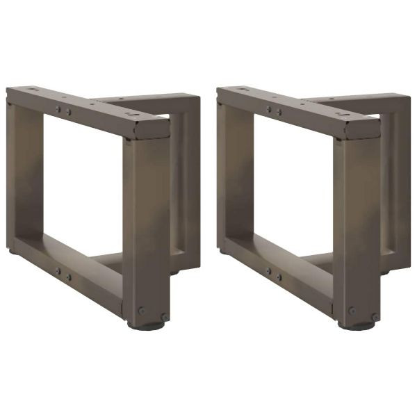 vidaXL Couchtischbeine T-Form 2 Stück Naturstahl 50x25x(30-31) cm Stahl, 4013011