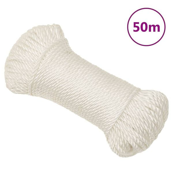 vidaXL Arbeitsseil Weiß 6 mm 50 m Polypropylen, Material: PP (Polypropylen), 153041