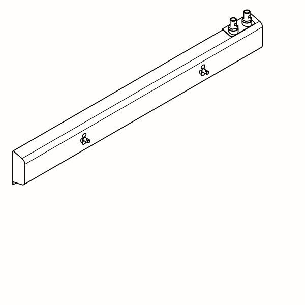 KWC Armatureneinheit, Edelstahl, Wandmontage, 2 Waschplätze, 1400 mm, Wasseranschluss von oben rechts, 2030071650