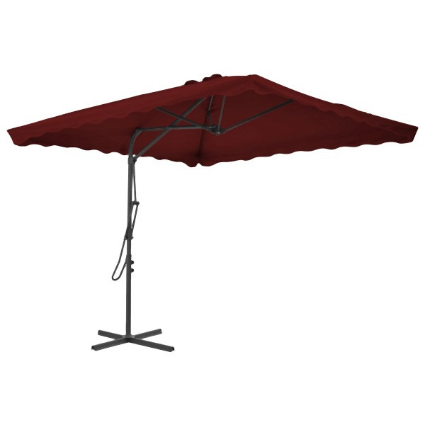 vidaXL Sonnenschirm mit Stahlmast Bordeauxrot 250x250x230 cm, 312514