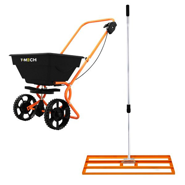 T-Mech Rasennivellierer und Rotationsstreuer 100cm, Orange, 214842