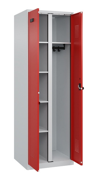 C+P Wäsche-/Garderobenspind Evolo PLUS, 2 Abteile, 1850x600x500mm, 7035/3020, Drehriegel, 049600-20 S10005