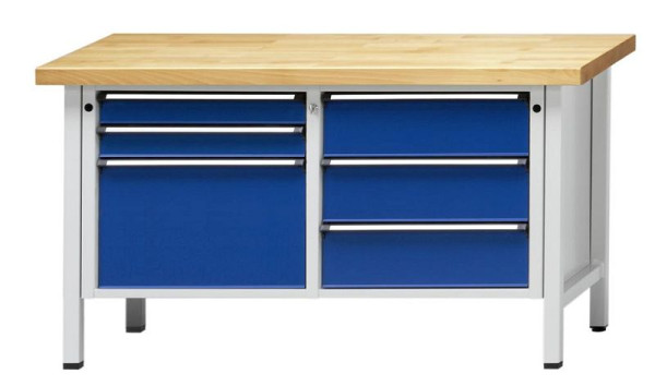 ANKE Werkbänke Kastenwerkbank, Modell 207 V, 1500 x 700 x 890 mm, RAL 7035/5010, BMP 40 mm, 302.365