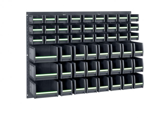 bott perfo Schlitzplattenset mit 51 bottBoxen 3 Schlitzplatten vertikal BxTxH: 1371 x 19 x 991 mm, RAL 3004, 14030201.24