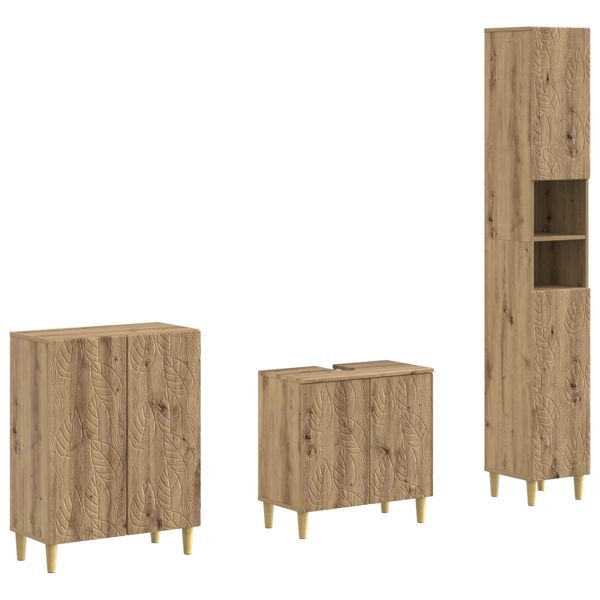 vidaXL 3-teiliges Badezimmer-Schranksystem DELFT Artisan-Eiche, 3417467