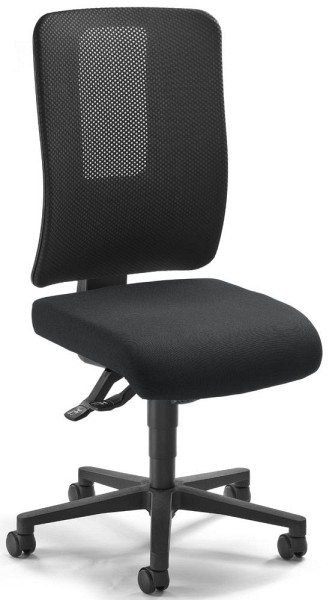 Deskin Bürodrehstuhl APERTO ohne Armlehnen, Schwarz/Schwarz, 640 x 610 x 1070 mm, 289326