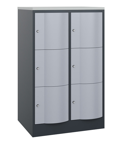 C+P XL-Schließfachschrank Resisto, H1255xB772xT640mm, 7016/9006, 8573-273 S10181
