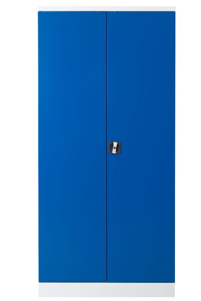 Gürkan Flügeltürenschrank, 42 x 92 x 195 cm, Verkehrsweiß, Enzianblau, Fachboden Stück 4, FLC.19/N, 111855