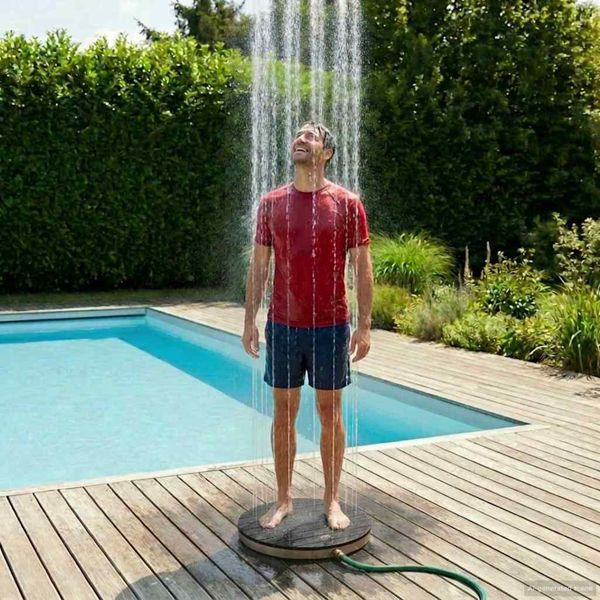 vidaXL Garten Boden Dusche WPC und Edelstahl 201 Anthrazit, 42031217