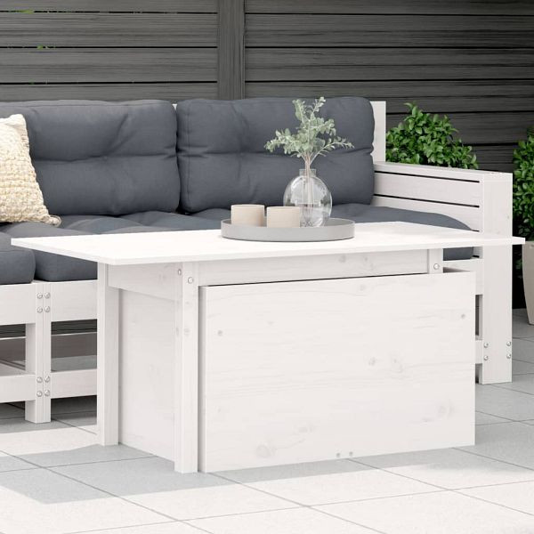 vidaXL Gartentisch Weiß 100x50x75 cm Massivholz Kiefer, 844909