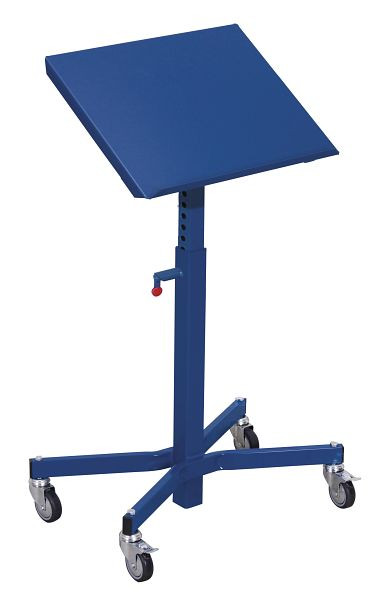 VARIOfit Materialständer, einseitig neigbar, Außenmaße: 600 x 410 x 715 - 1.085 mm, RAL 5010 enzianblau, sw-405.002