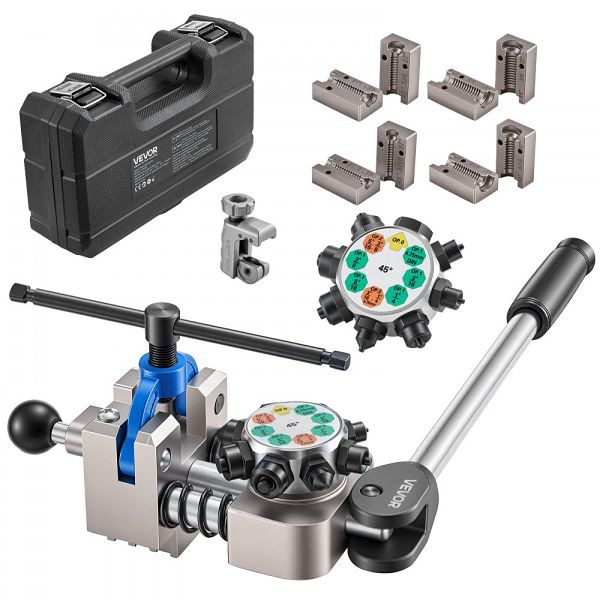 VEVOR 9-tlg. Bremsleitung-Bördelgerät, 45° Bördelwerkzeug für Bubble- & Doppelbördelung, 4 Matrizensätze 4,76-9,52mm, PQGKGQCCGLKKI85ZT001V0