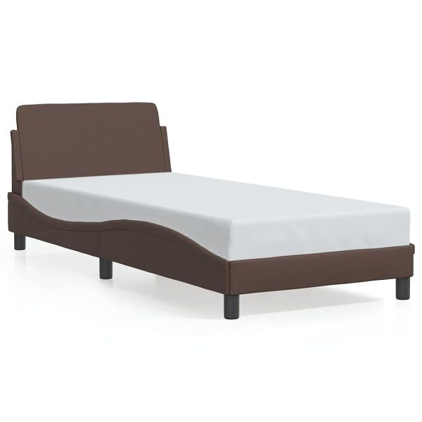 vidaXL Bettgestell mit Kopfteil Braun 90x200 cm Kunstleder, 373120