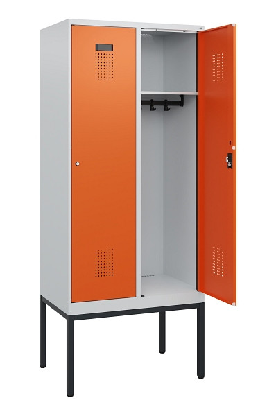 C+P Spind Evolo PLUS, Gestell, 2 Abteile, 1950x800x500mm, 7035/2004, Zylinderschloss, 0490305-22 S10022