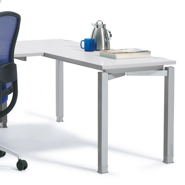 Deskin Anstelltisch CONCEPT LINE, Dekor lichtgrau, Gestell Alusilber, B 1600 x T 600 x H 680-820 mm, 221351