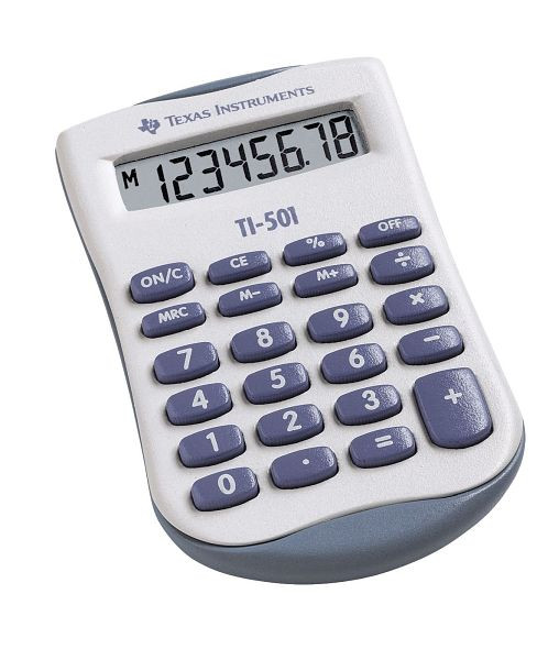 TEXAS INSTRUMENTS Mini-Taschenrechner TI-501, Batterie, 56 x 91 x 11 mm, 104914