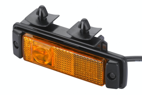 HELLA Seitenmarkierungsleuchte, LED, 24V, Schraubanschluss/Anbau, Lichtscheibenfarbe: gelb, 2-polig, rechts/links, 2PS 008 645-797
