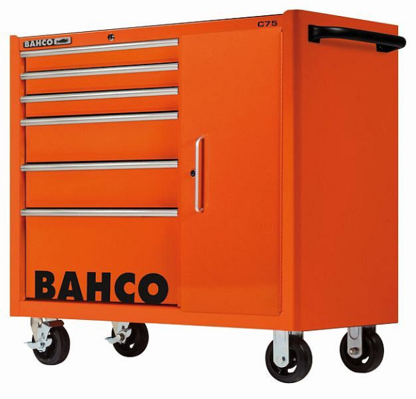 Bahco Classic Werkstattwagen 40" mit Schrank und 6 Schubladen, orange, 1475KXL6C