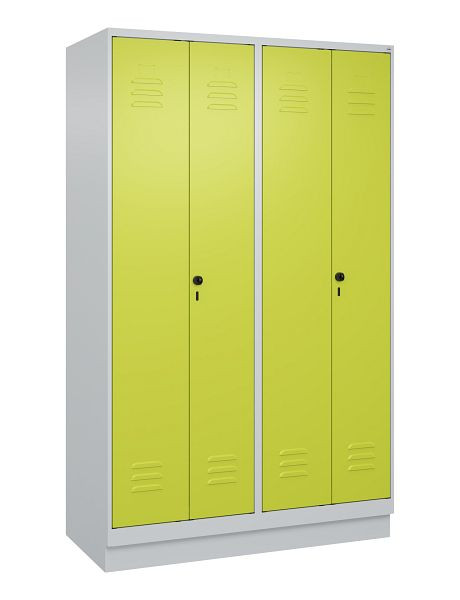 C+P Umkleidespind Classic PLUS SW, Sockel, 4 Abteile, 1950x1200x500mm, 7035/0024, Drehriegel, 080022-40 S10010