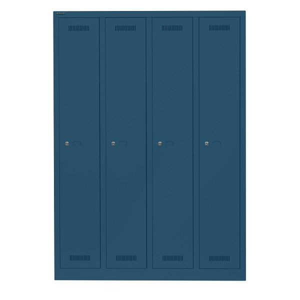 Bisley Garderobenschrank Monobloc™, 4 Abteile je 1 Fach, 687 prussian, ML11Q1687