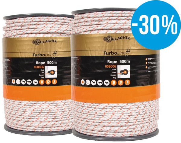 Gallagher Duopack TurboLine Cord 2x500m weiß, VE: 1000 Meter, 069798