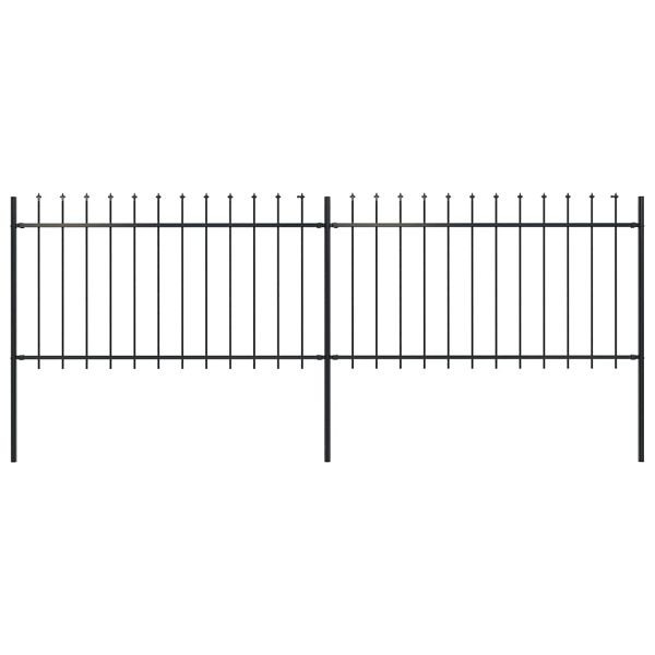vidaXL Gartenzaun mit Speerspitzen Stahl 3,4 x 1 m Schwarz, 277612