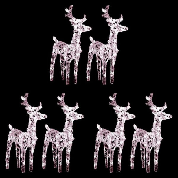 vidaXL LED-Rentiere 6 Stück Warmweiß 240 LEDs Acryl, 3154253