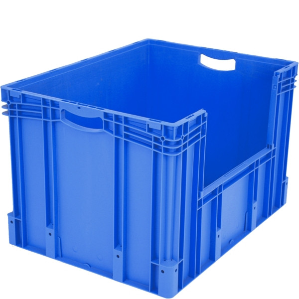 BITO Eurostapelbehälter XL Set /XL 86526 800x600x520 blau, Etikett Entnahmeöffnung längsseitig, C0290-0049