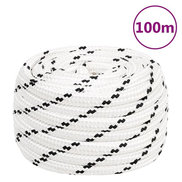 vidaXL Arbeitsseil Weiß 18 mm 100 m Polyester, Material: Polyester, 152788