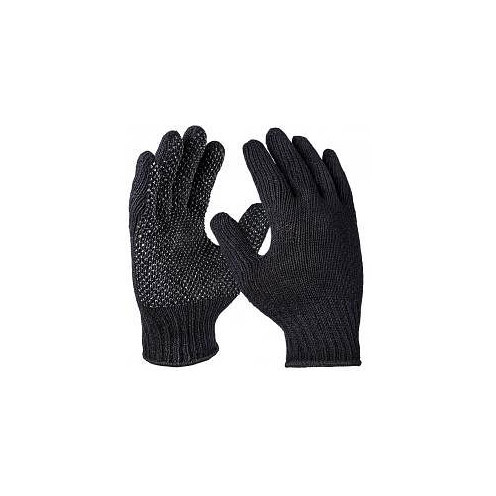 PRO FIT Grobstrickhandschuh, schwarz, einseitige Punktbenoppung, Größe: 10, VE: 12 Paar, 513-10