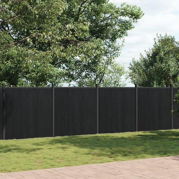 vidaXL Zaunelement Grau 1391x186 cm WPC, 3282796