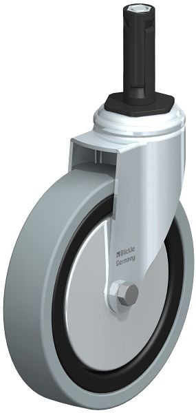 Blickle LKRA-VPA 150G-11-FA-ER12 Apparate-Lenkrolle mit Expander, Vollgummi, Grau, 848437