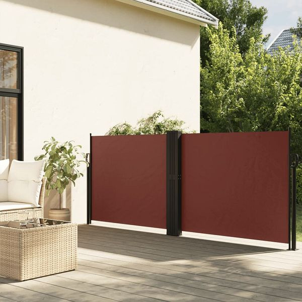 vidaXL Seitenmarkise Ausziehbar Braun 100x600 cm, 4004584