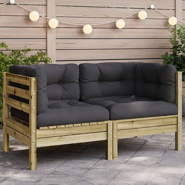 vidaXL Garten-Ecksofa mit Kissen Kiefernholz Imprägniert, 838152