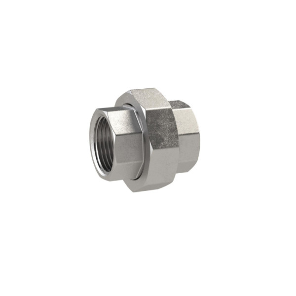 Riegler Lösbarer Doppelgewindenippel, flachdichtend, Rp 2, IG, SW 86, ES 1.4408, 118092