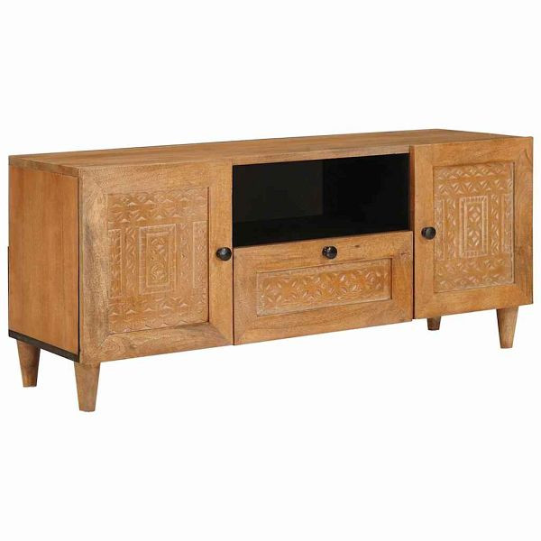 vidaXL TV-Schrank Hellbraun 105 x 33 x 46 cm massives Mangoholz, 4018094