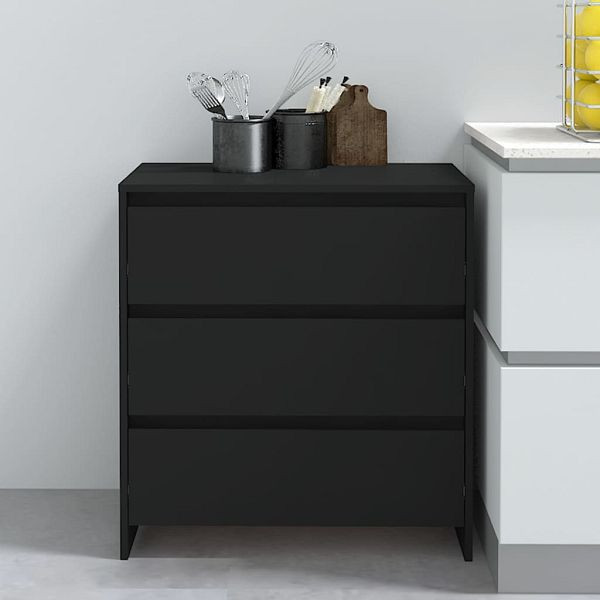 vidaXL Sideboard Schwarz 70x41x75 cm Holzwerkstoff, 809747
