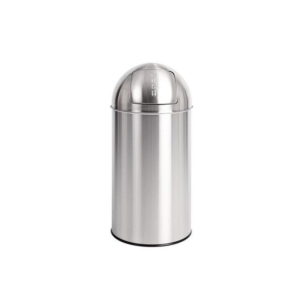 Bolero Abfalleimer mit Drückdeckel 40L, Edelstahl, U803