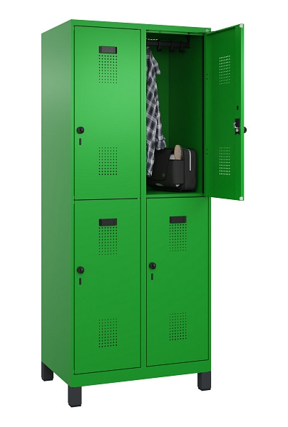C+P Doppelstöckiger Spind Evolo PLUS, mit Füßen, 4 Fächer, 1950x800x500mm, 6037, Drehriegel, 049310-22 S10026