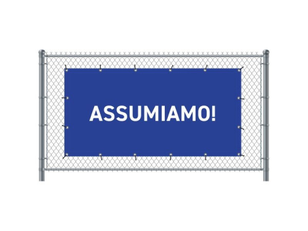 Showdown Displays Zaun-Banner 200 x 100 cm Wir Stellen Ein Spanisch Blau, FBG200-100-I751