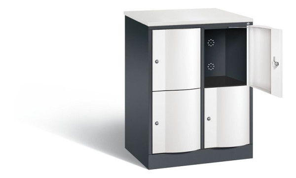C+P Schließfachschrank Resisto, H1077xB772xT540mm, Farbe: Schwarzgrau / Verkehrsweiß, 8472-272 S10080