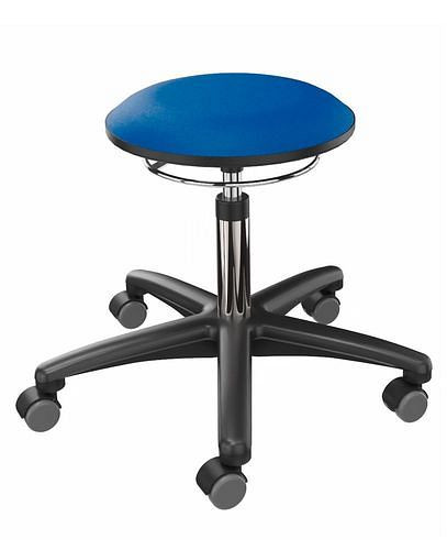Dauphin Arbeitshocker Bezugsstoff blau, Farbe Fußkreuz: schwarz, 266961