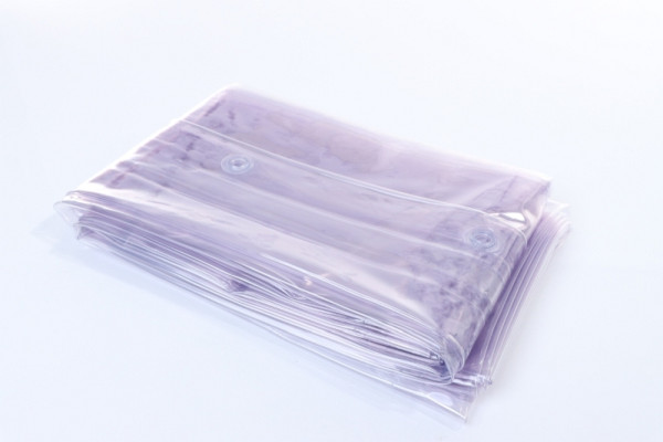 ELMAG Schutzvorhang S0, glasklar, Breite: 1300 x Höhe: 2600x0,4 mm, Schutz-Vorhang gegen Staub, Zugluft, Nässe und Schleifspritzer, 56264