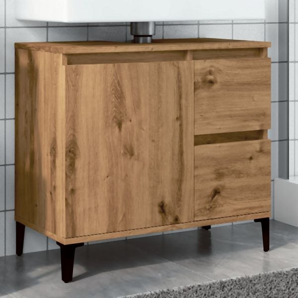 vidaXL Waschbeckenunterschrank Artisan-Eiche 65x33x60 cm Holzwerkstoff, 857124