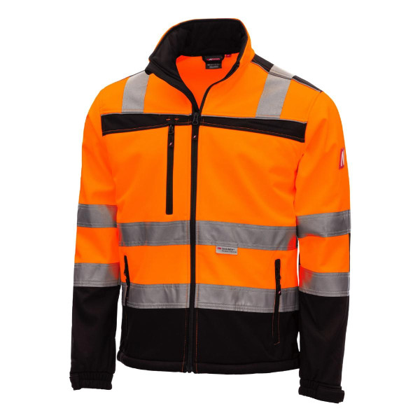 NITRAS MOTION TEX VIZ, Warnschutz-Softshelljacke, neonorange / schwarz, Größe: 3XL, VE: 10 Stück, 7170-3XL